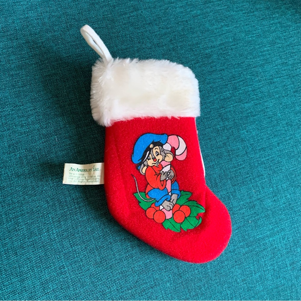 Vintage An American Tail Christmas Stocking Sears / McDonald’s toy from 1986